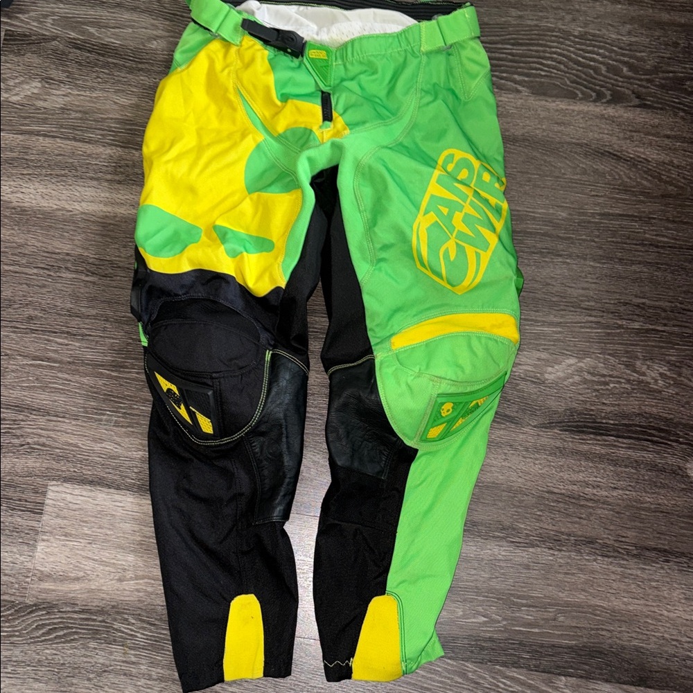 Skullcandy Vibrant Green and Yellow Men's motocross pants